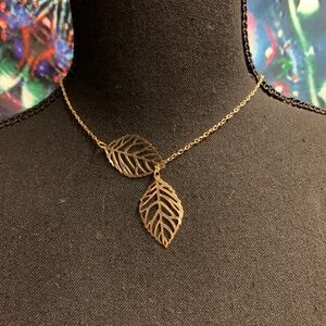 Gold leaf necklace